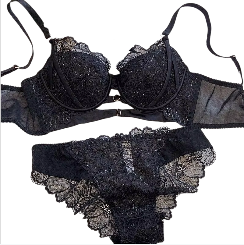 Cotton Bra Everyday - Sexy Hollow Lace Bra Set Large