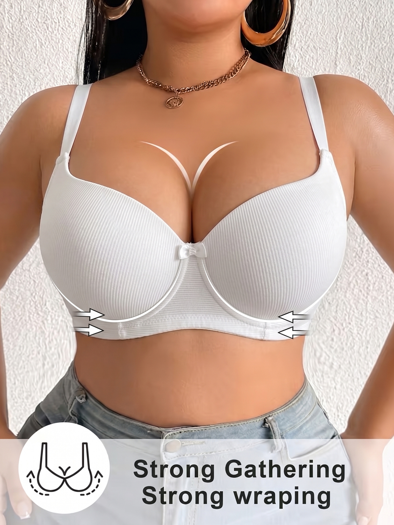 Plus Size Anti-Sagging Women B - Plunge Bra Push Up recension och pris