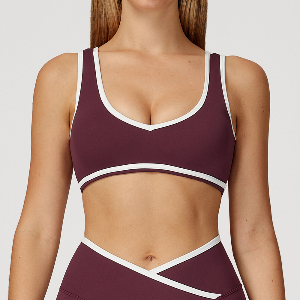 V-Neck Sports Bra Women Top Pu - Plunge Bra Push Up recension och pris