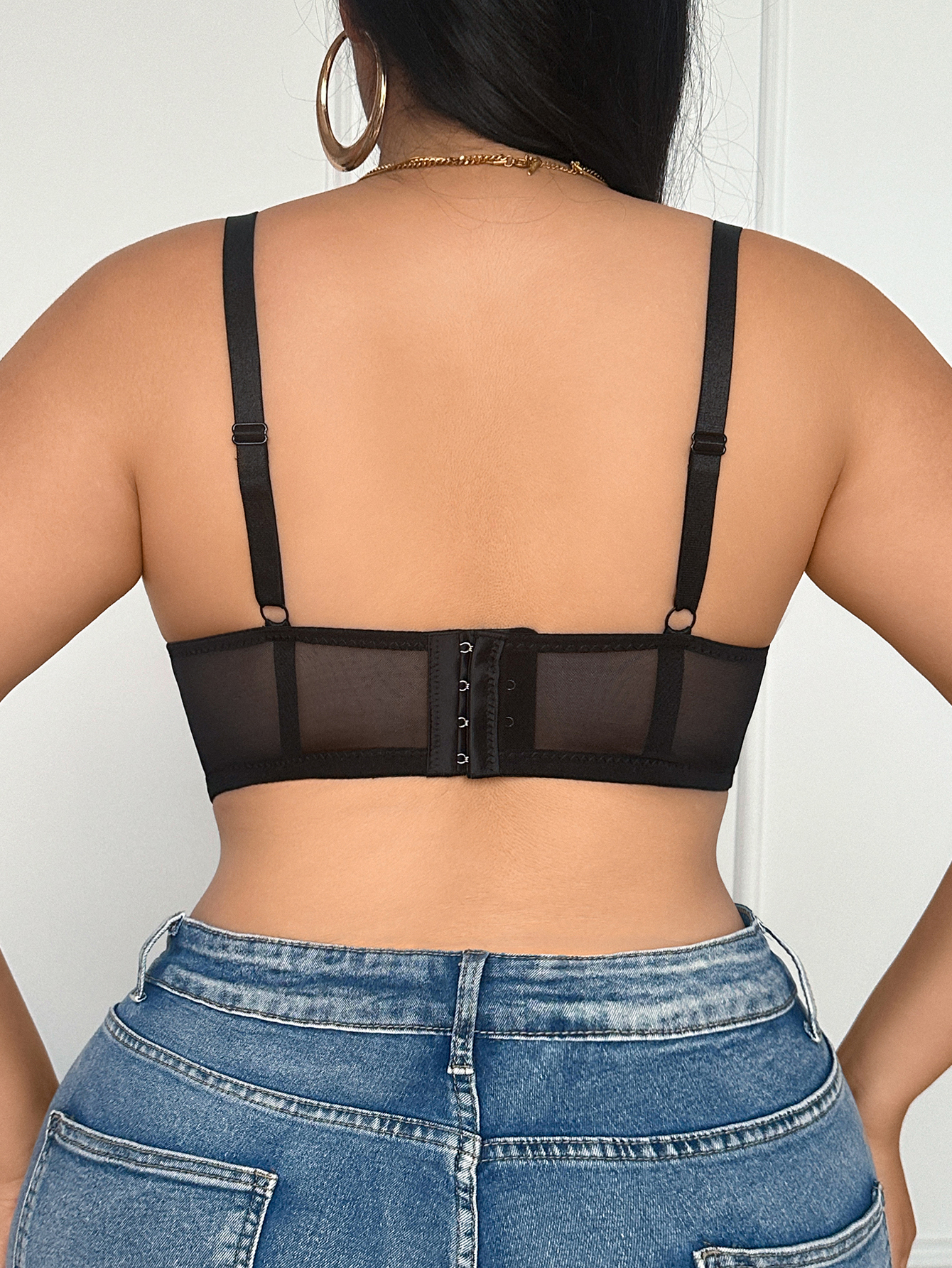 Wide Strap Plus Size Women Bra - Plunge Bra Push Up recension och pris