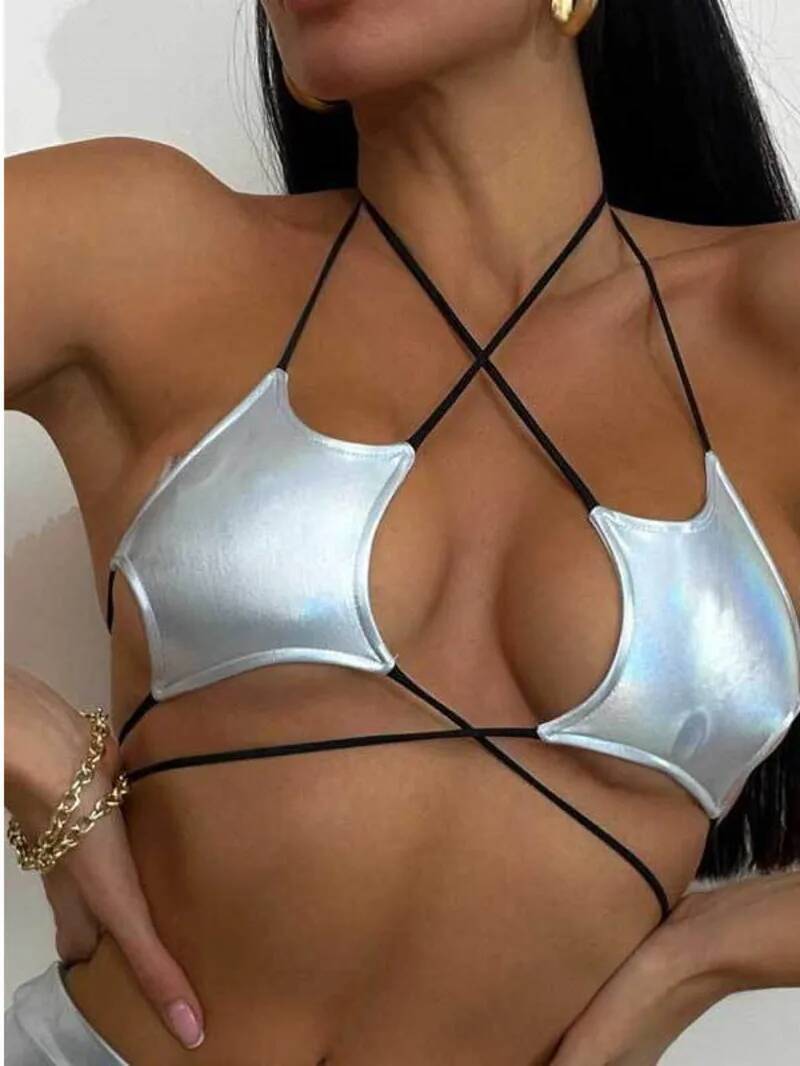 Women's Metallic Star Bra Top  - Lace Bralette Set recension och pris