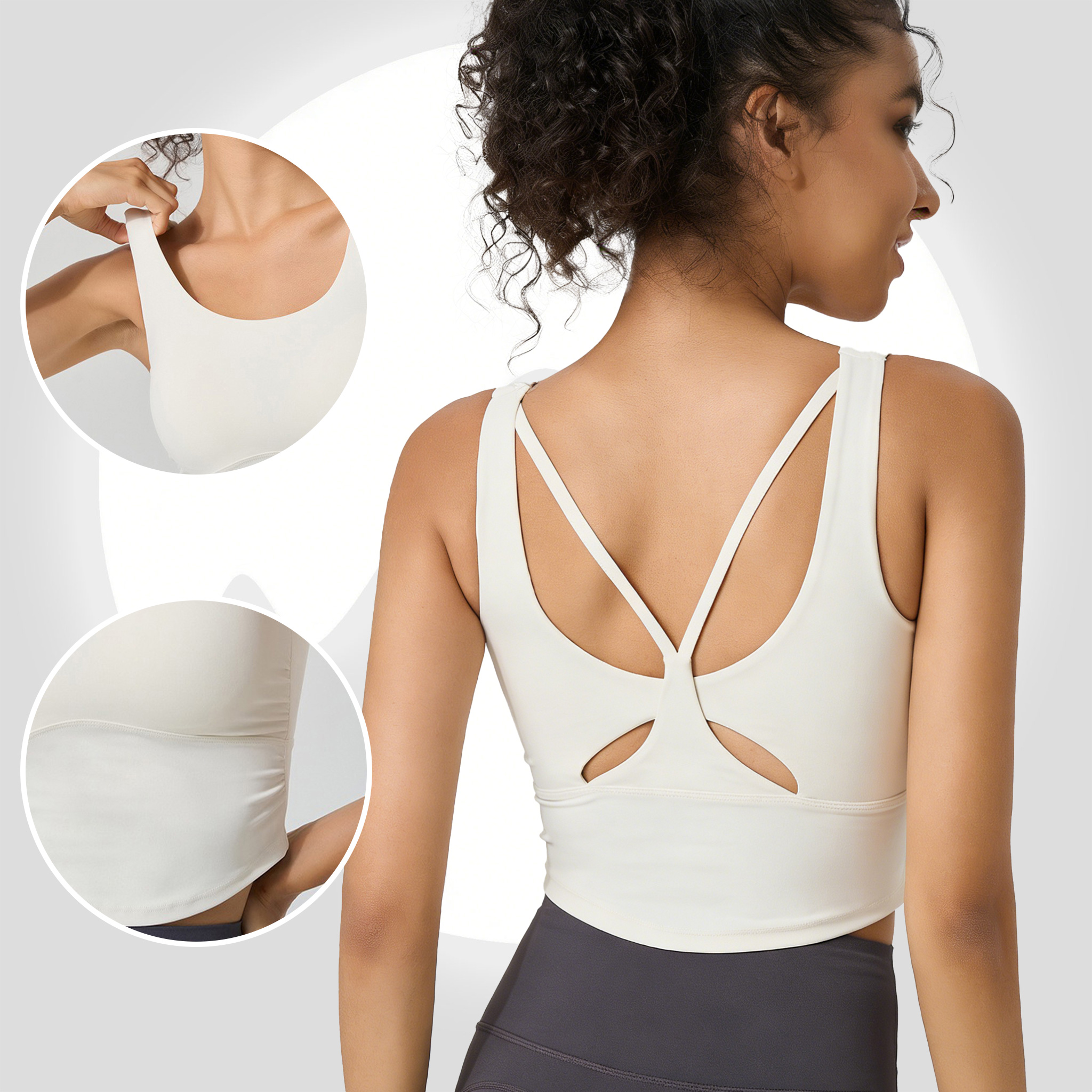 Women's Fixed Cup Yoga Sports  - Sports Bra Racerback recension och pris